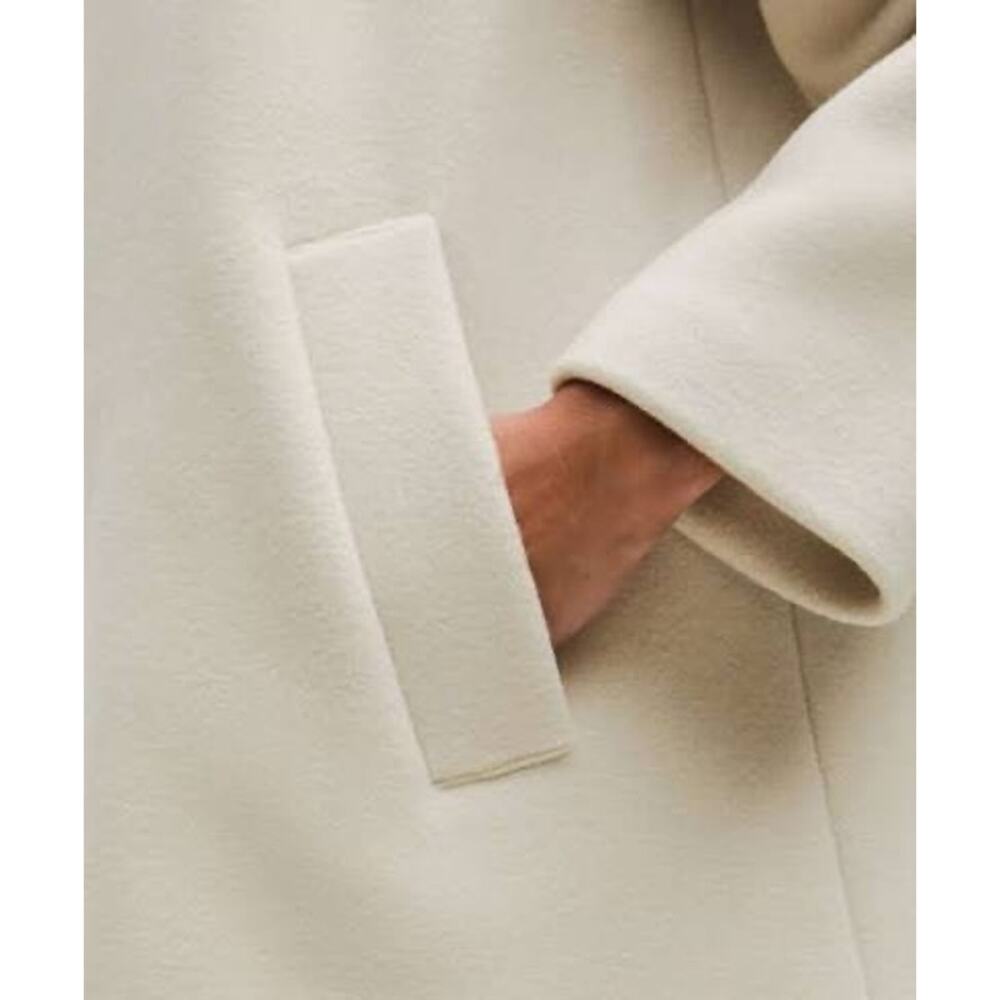 Lululemon Relaxed-Fit Zip-Front Wool Coat Bone Size M NWT - Picture 13 of 16